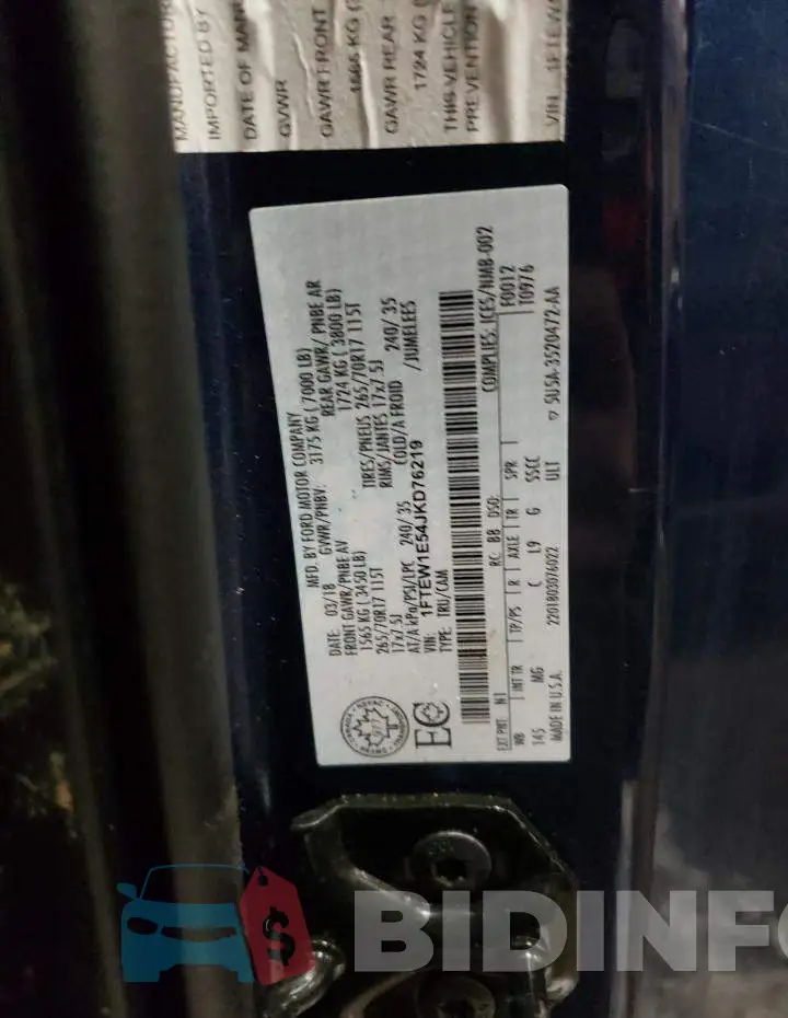 1FTEW1E54JKD76219 Photo# 12