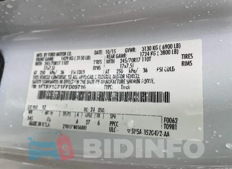 1FTEX1CF1FFD09716 Photo# 10