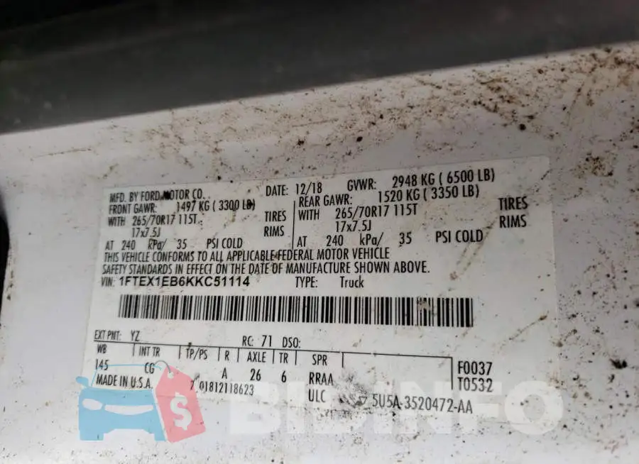 1FTEX1EB6KKC51114 Photo# 13