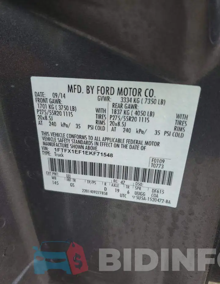 1FTFX1EF1EKF71548 Photo# 12