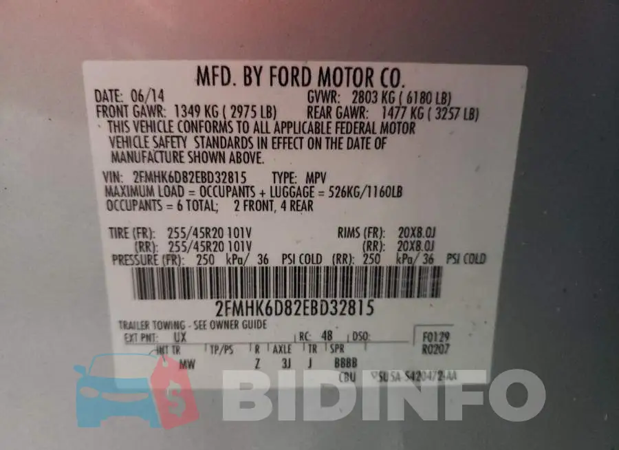 2FMHK6D82EBD32815 Photo# 13
