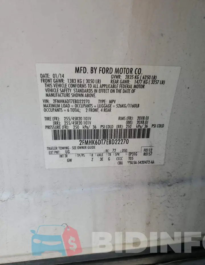 2FMHK6DT7EBD22270 Photo# 12