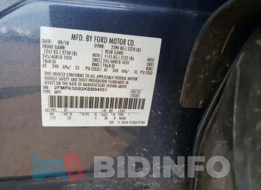 2FMPK3G92KBB04551 Photo# 13