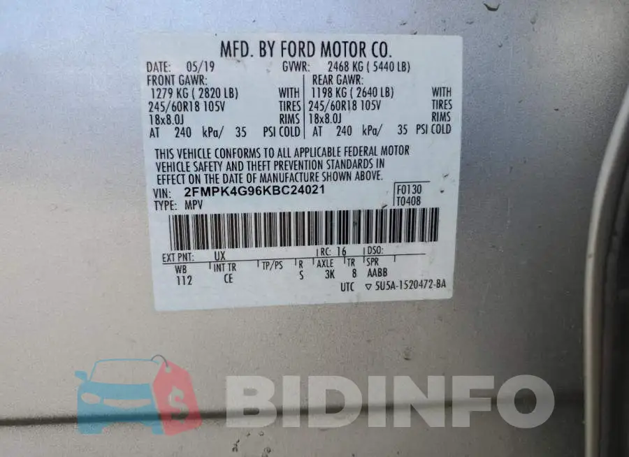 2FMPK4G96KBC24021 Photo# 13