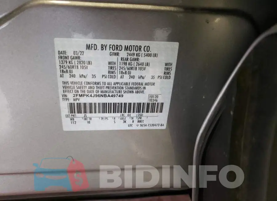 2FMPK4J96NBA49749 Photo# 13