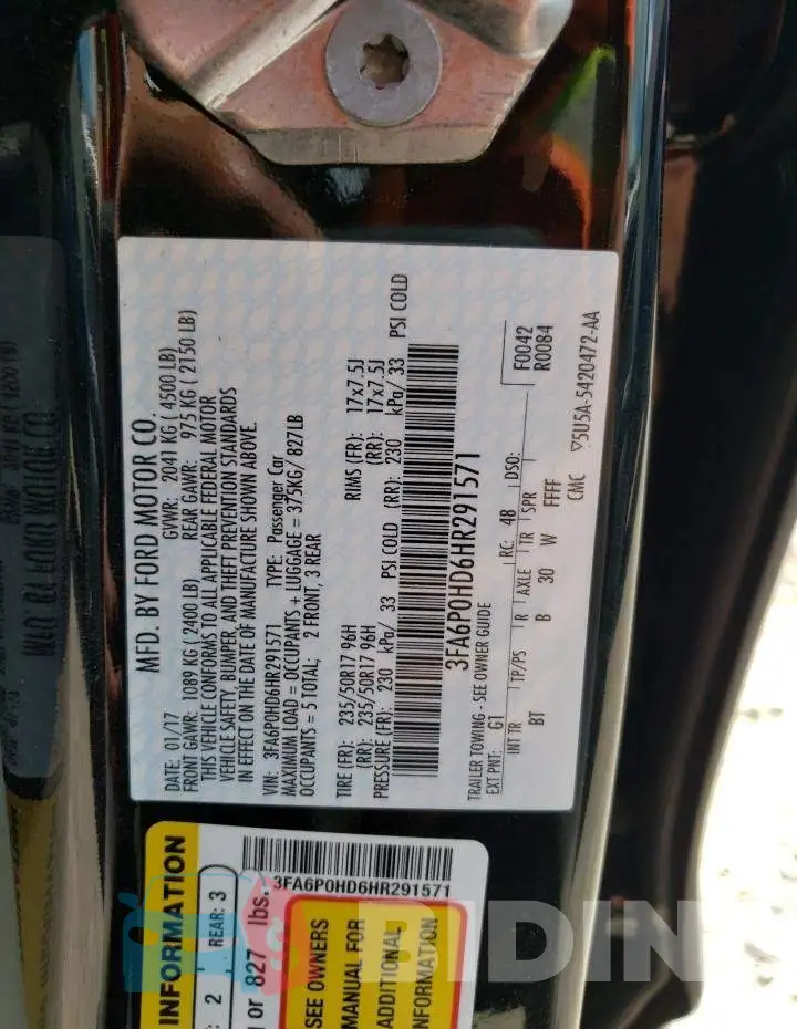 3FA6P0HD6HR291571 Photo# 12