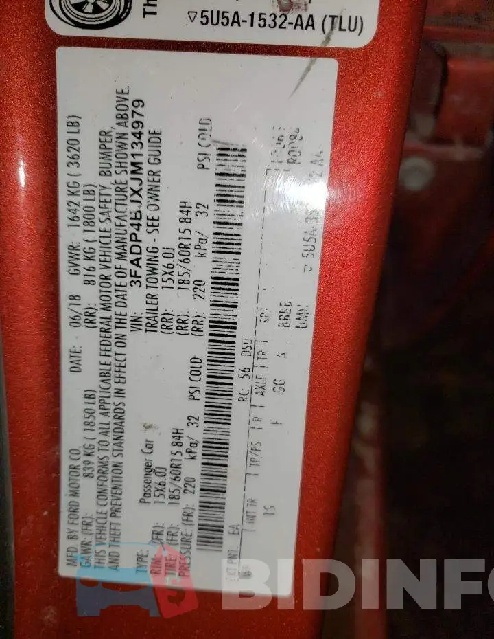 3FADP4BJXJM134979 Photo# 13