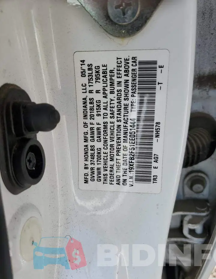 19XFB2F51EE051444 Photo# 12