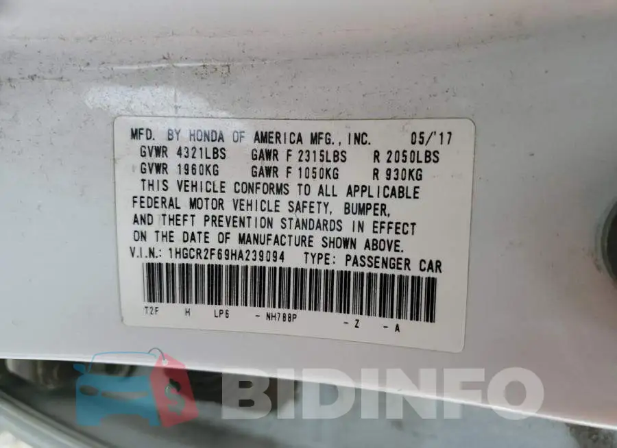 1HGCR2F69HA239094 Photo# 13