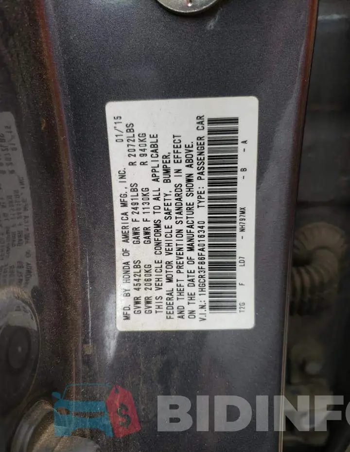 1HGCR3F86FA016340 Photo# 13