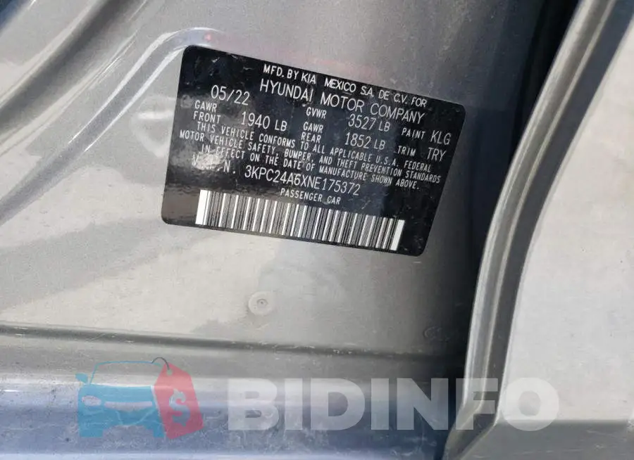 3KPC24A6XNE175372 Photo# 12