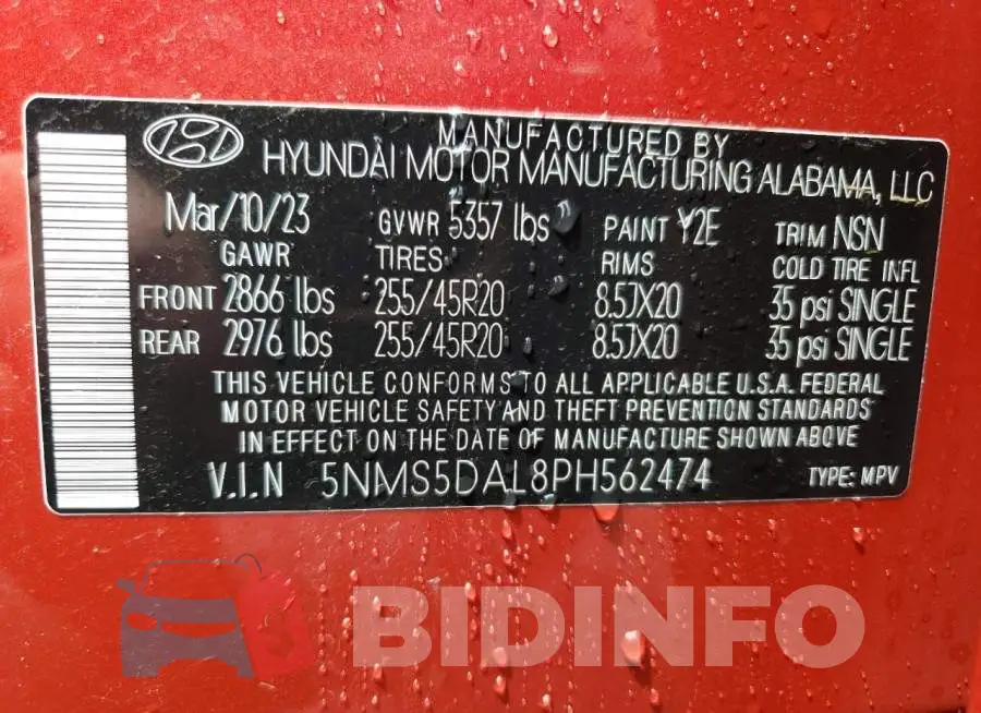 5NMS5DAL8PH562474 Photo# 13