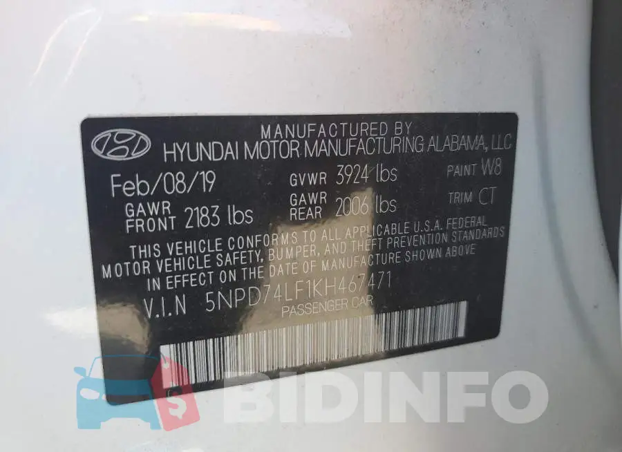 5NPD74LF1KH467471 Photo# 12