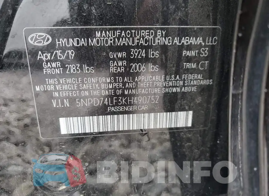 5NPD74LF3KH490752 Photo# 12