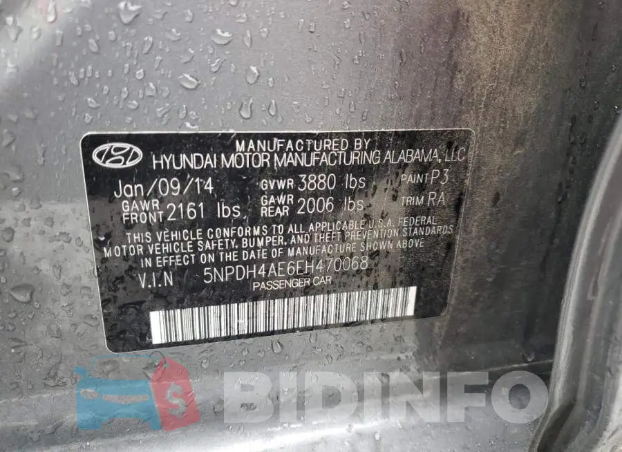 5NPDH4AE6EH470068 Photo# 13