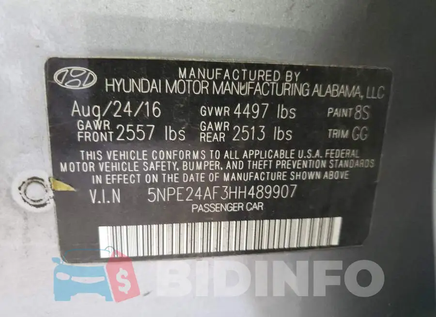 5NPE24AF3HH489907 Photo# 10