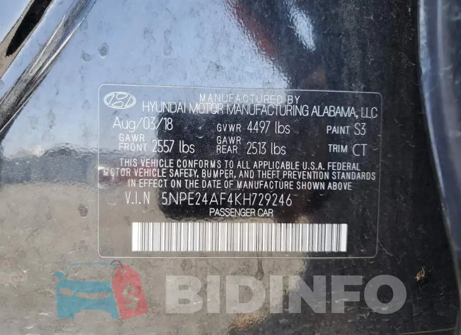 5NPE24AF4KH729246 Photo# 12