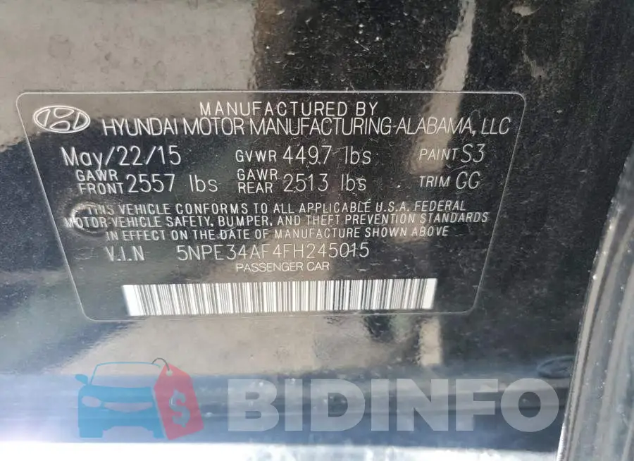 5NPE34AF4FH245015 Photo# 12