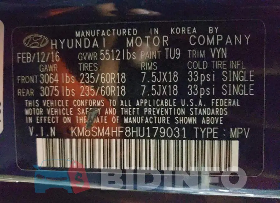 KM8SM4HF8HU179031 Photo# 13