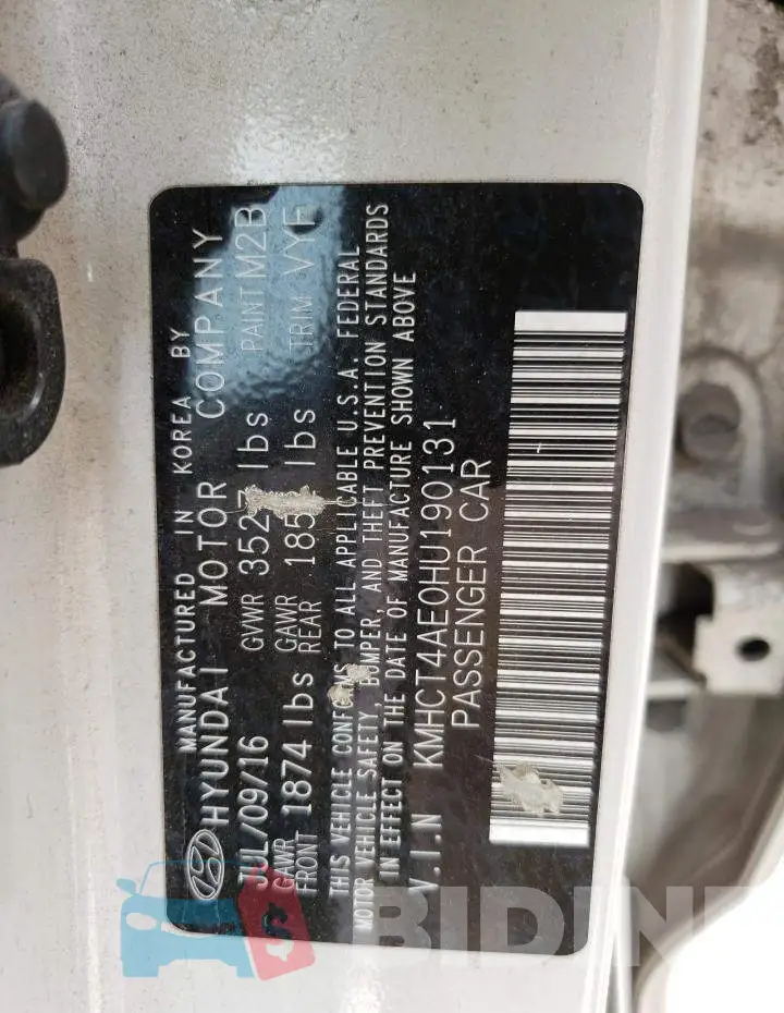 KMHCT4AE0HU190131 Photo# 12