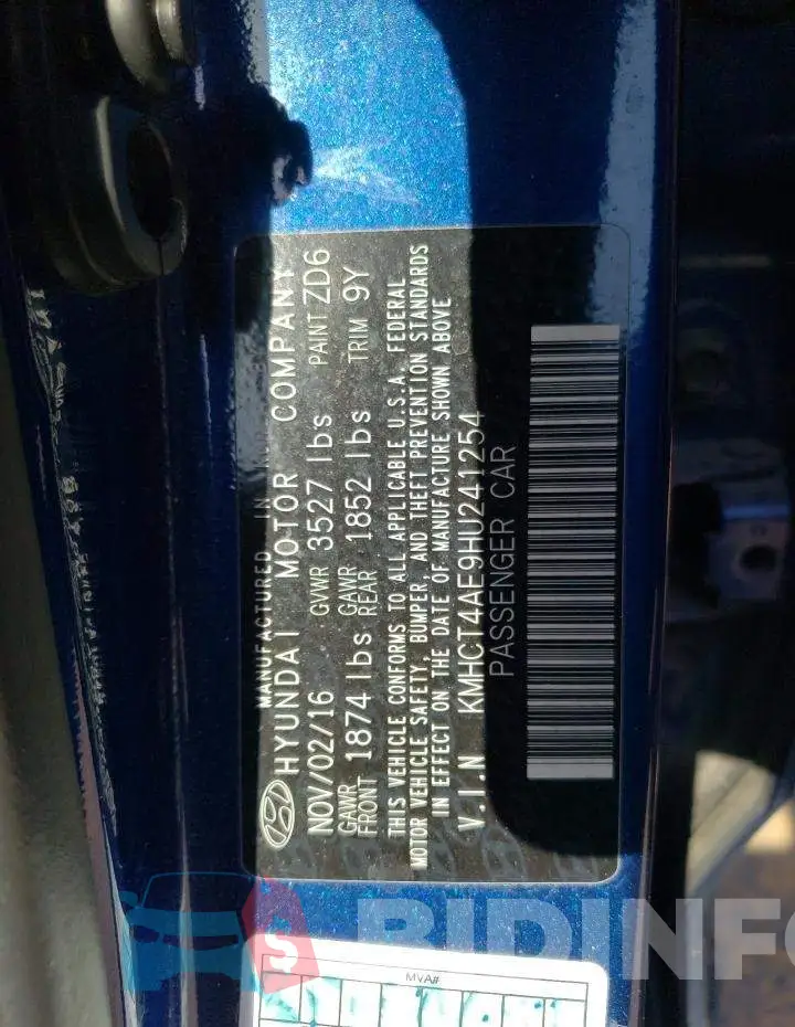 KMHCT4AE9HU241254 Photo# 12