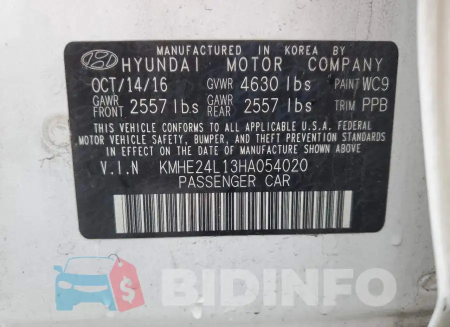 KMHE24L13HA054020 Photo# 13