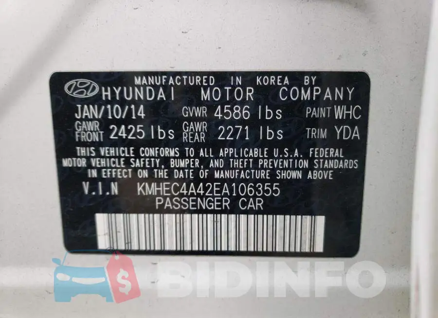 KMHEC4A42EA106355 Photo# 12