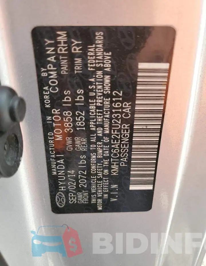 KMHTC6AE2FU231612 Photo# 12