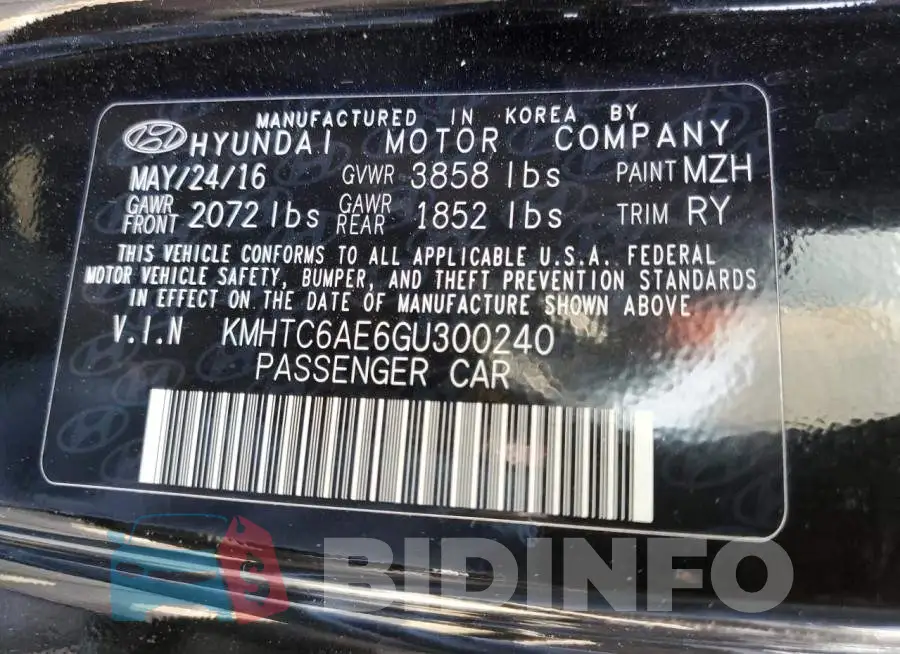 KMHTC6AE6GU300240 Photo# 12