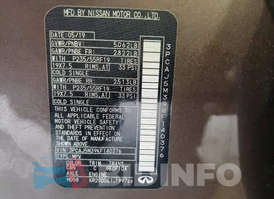 3PCAJ5M39KF140376 Photo# 13