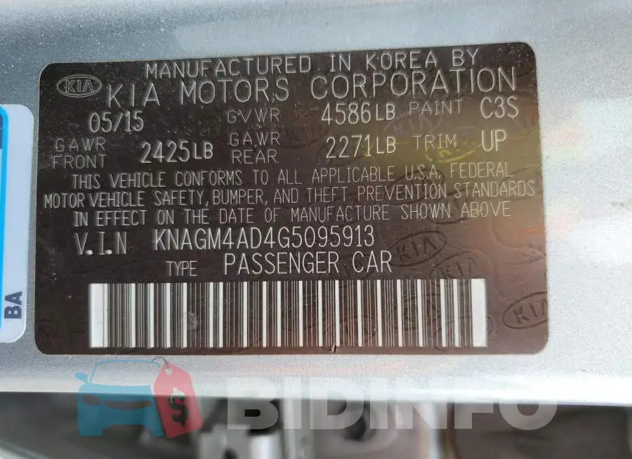 KNAGM4AD4G5095913 Photo# 13