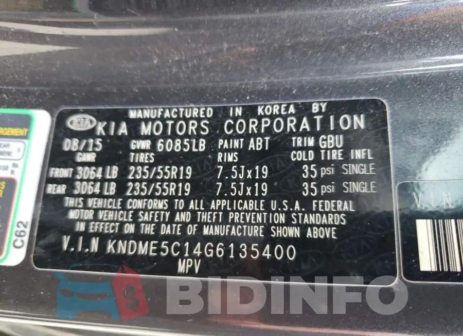 KNDME5C14G6135400 Photo# 13