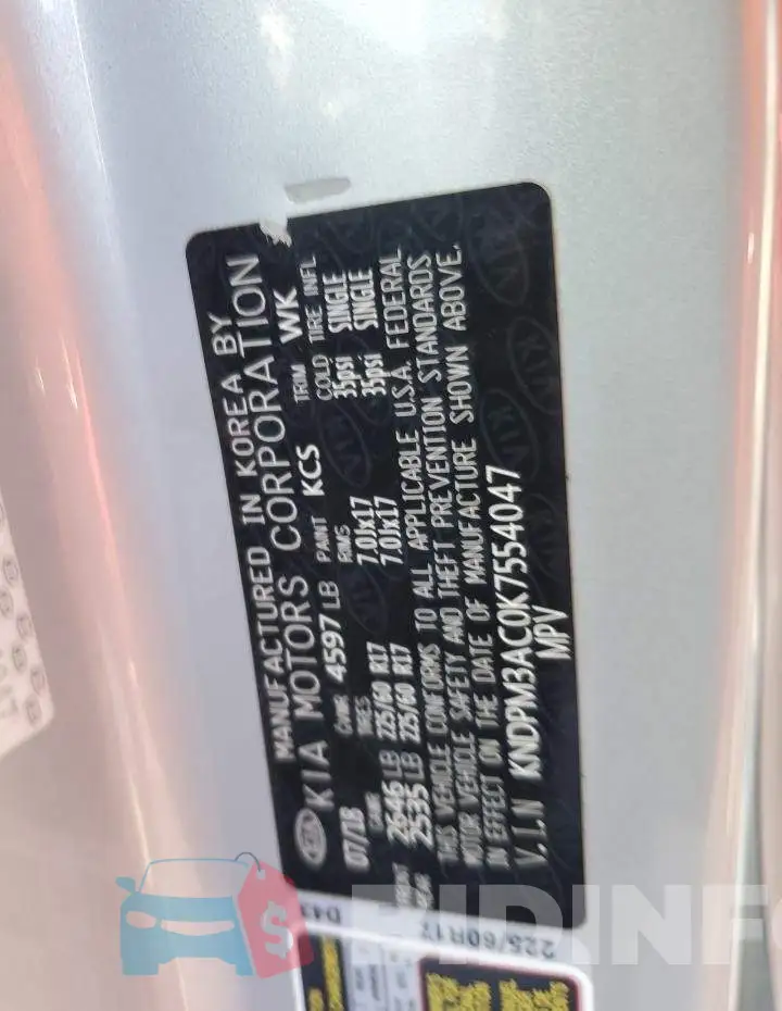 KNDPM3AC0K7554047 Photo# 13