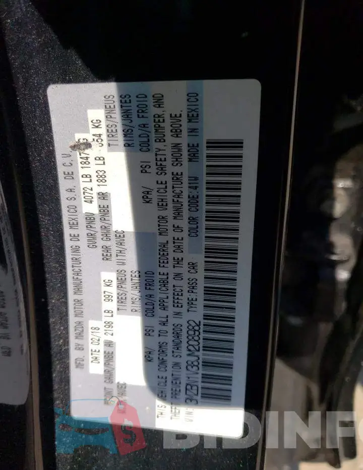 3MZBN1V38JM208982 Photo# 12
