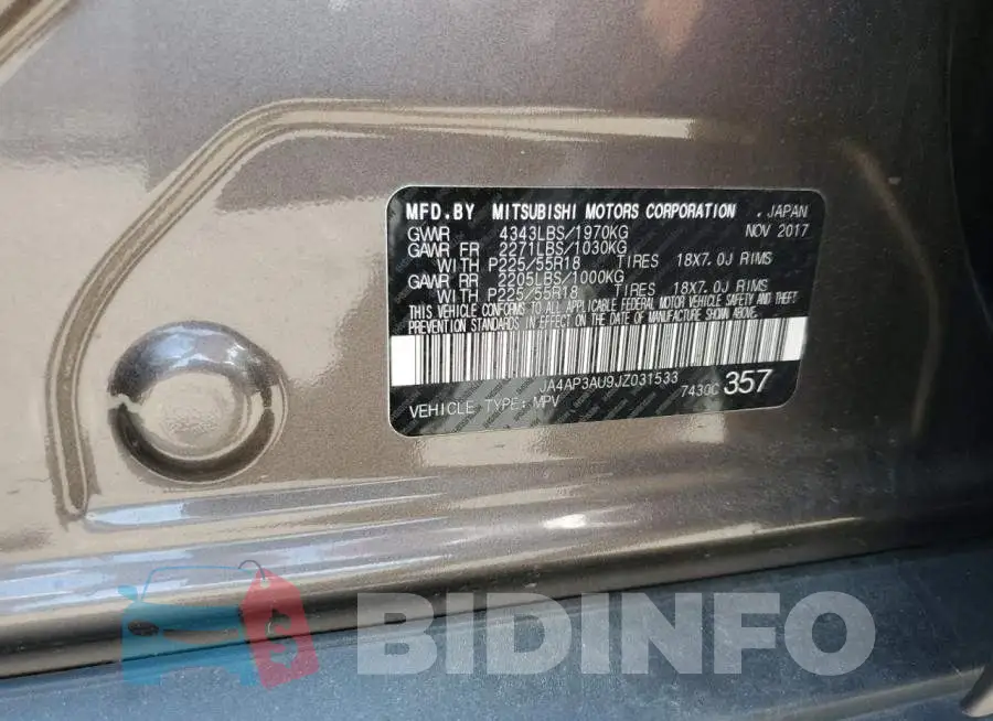 JA4AP3AU9JZ031533 Photo# 13
