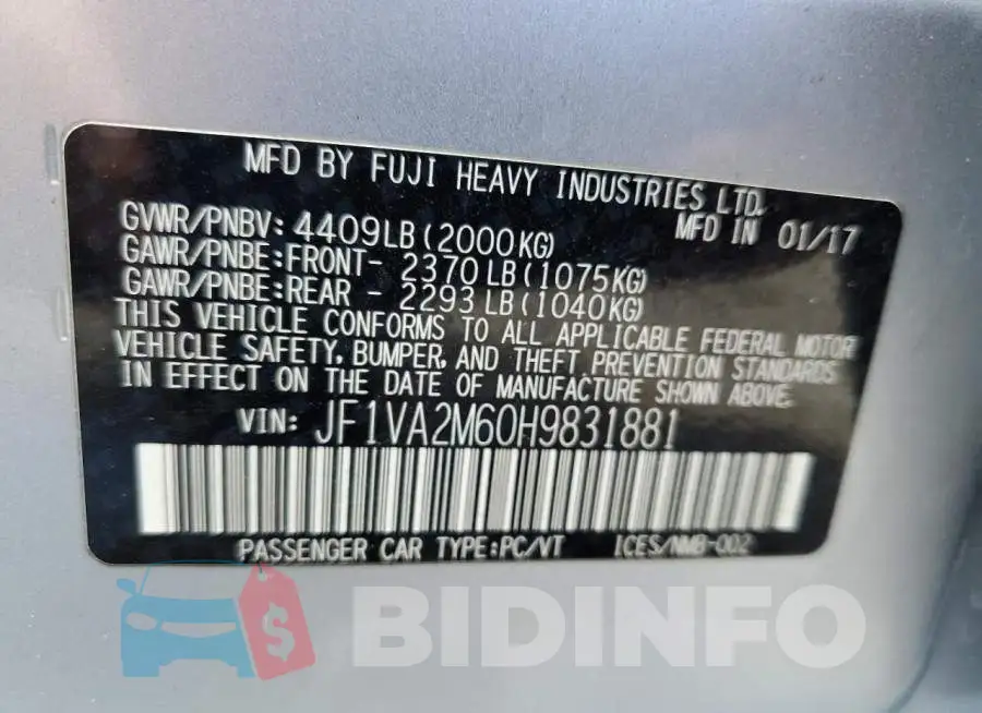 JF1VA2M60H9831881 Photo# 12