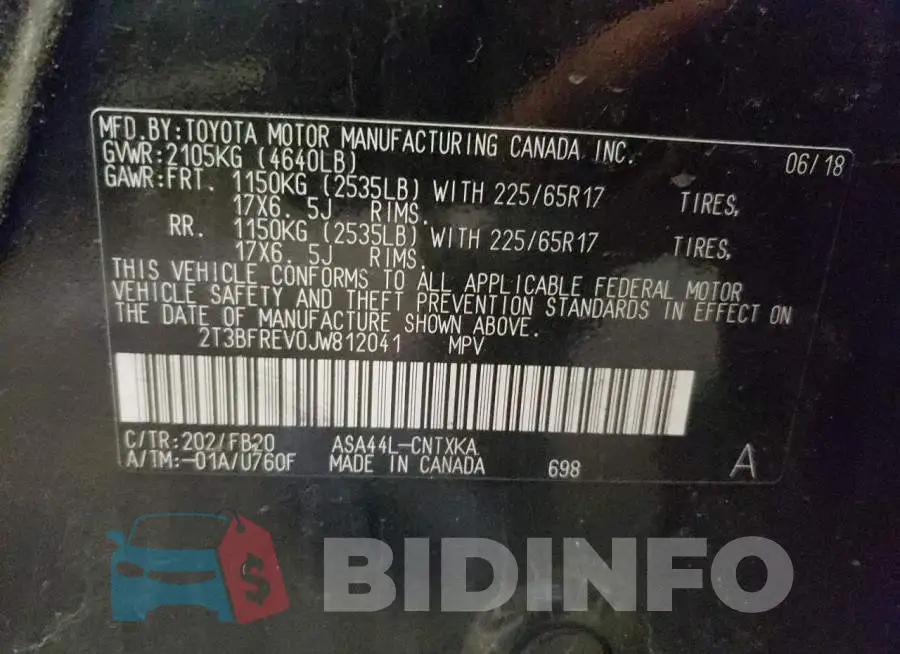2T3BFREV0JW812041 Photo# 13