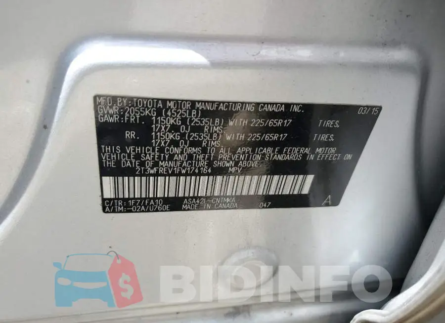 2T3WFREV1FW174164 Photo# 12