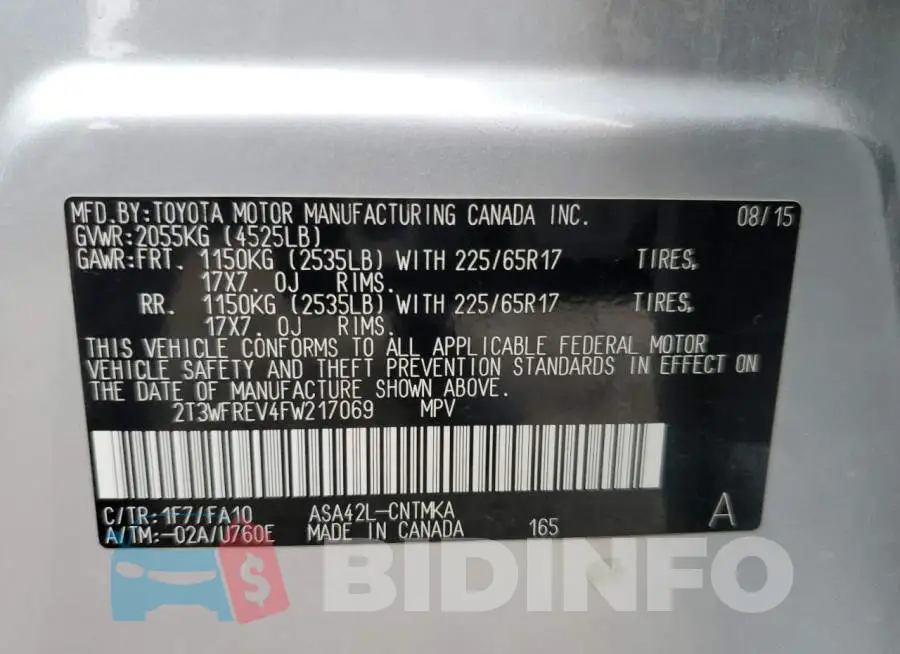 2T3WFREV4FW217069 Photo# 12