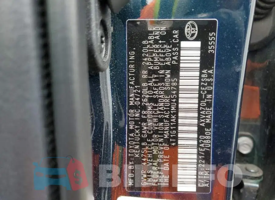 4T1G11AK1MU454785 Photo# 12