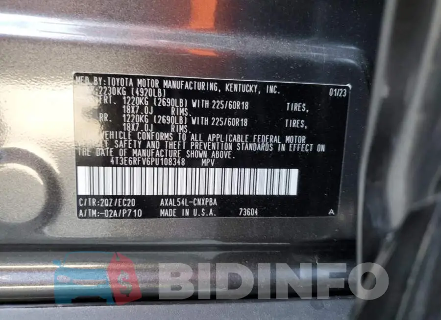 4T3E6RFV6PU108348 Photo# 14