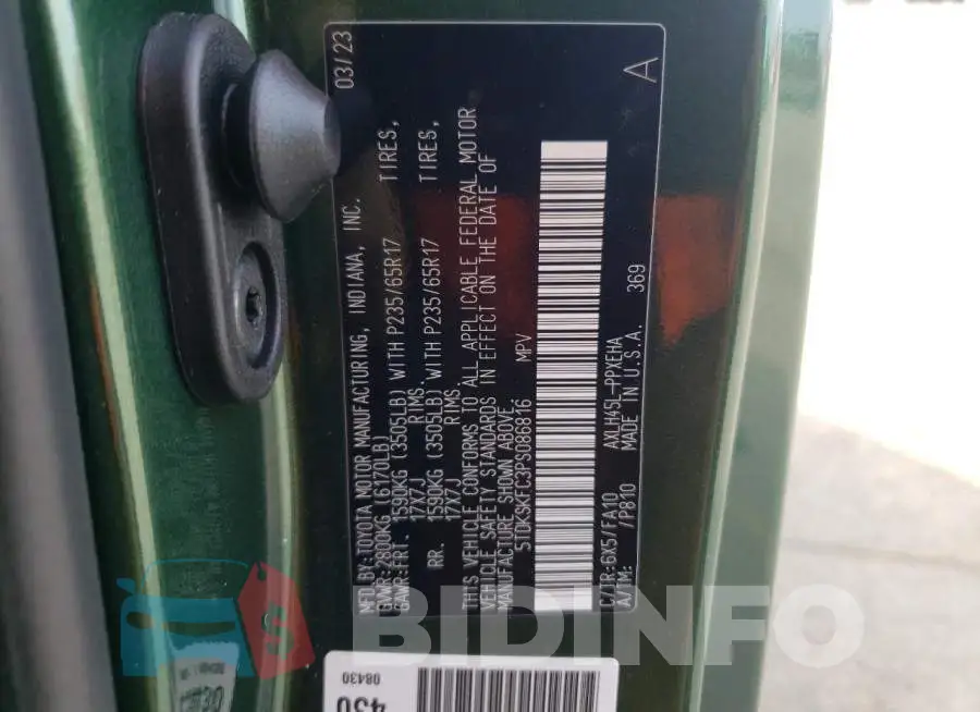 5TDKSKFC3PS086816 Photo# 13