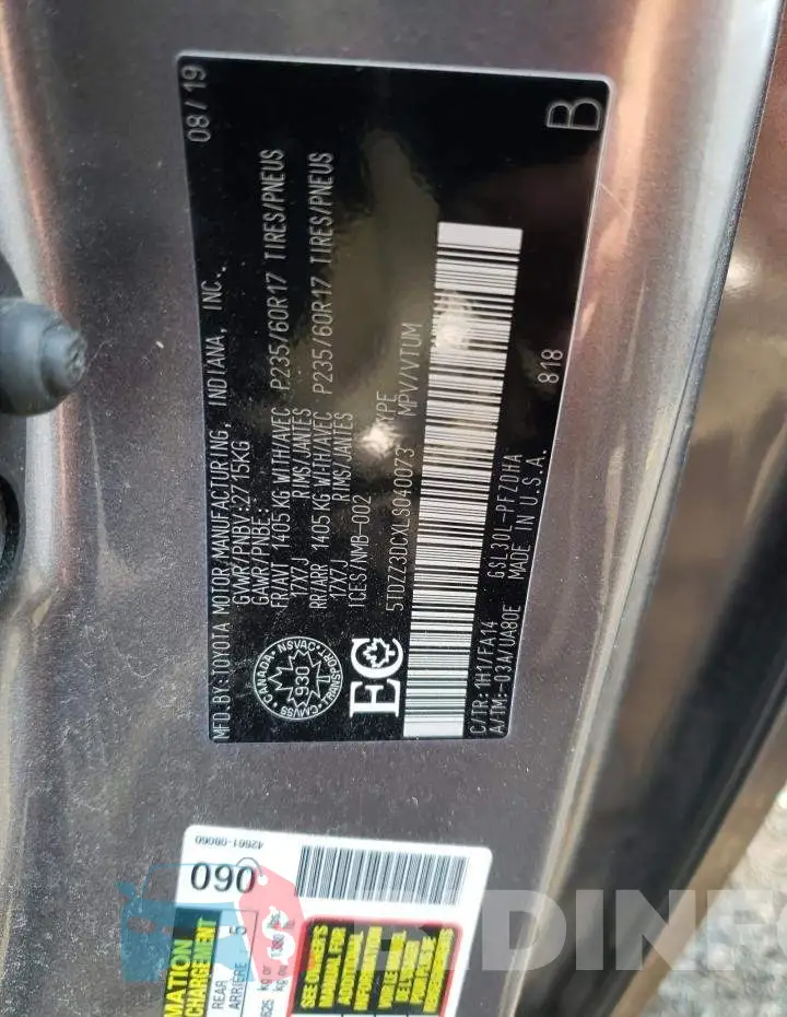 5TDZZ3DCXLS040073 Photo# 13