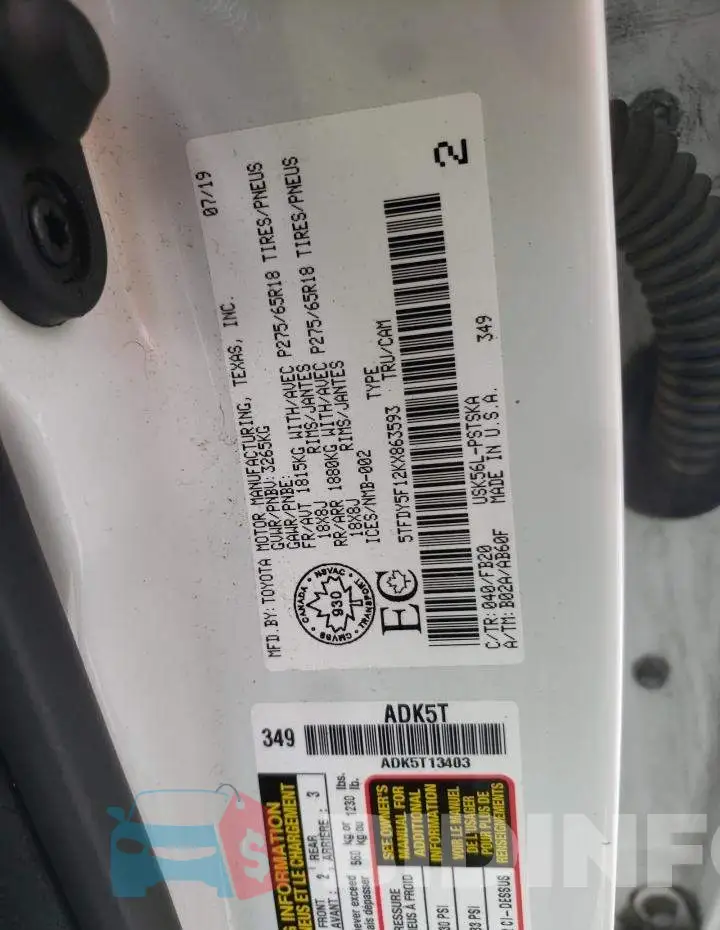 5TFDY5F12KX863593 Photo# 13