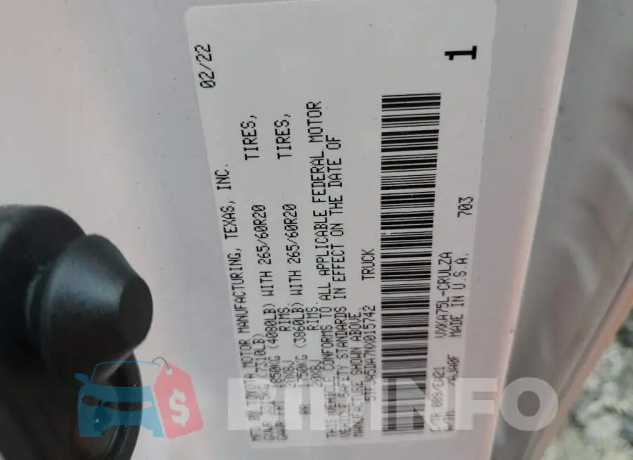 5TFJA5DA7NX015742 Photo# 12