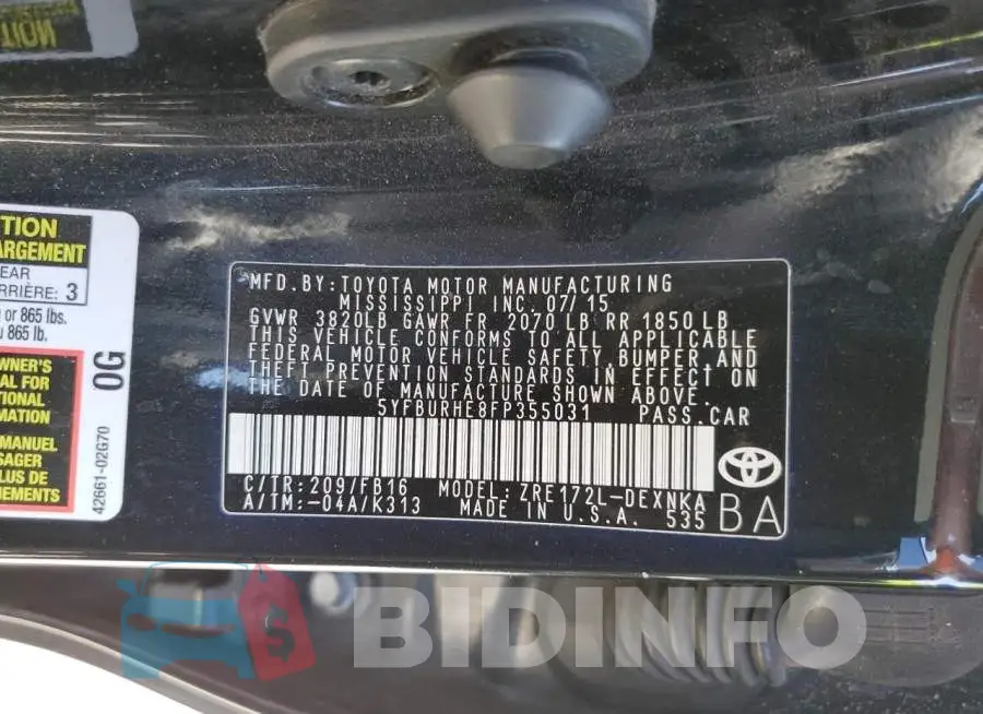 5YFBURHE8FP355031 Photo# 13