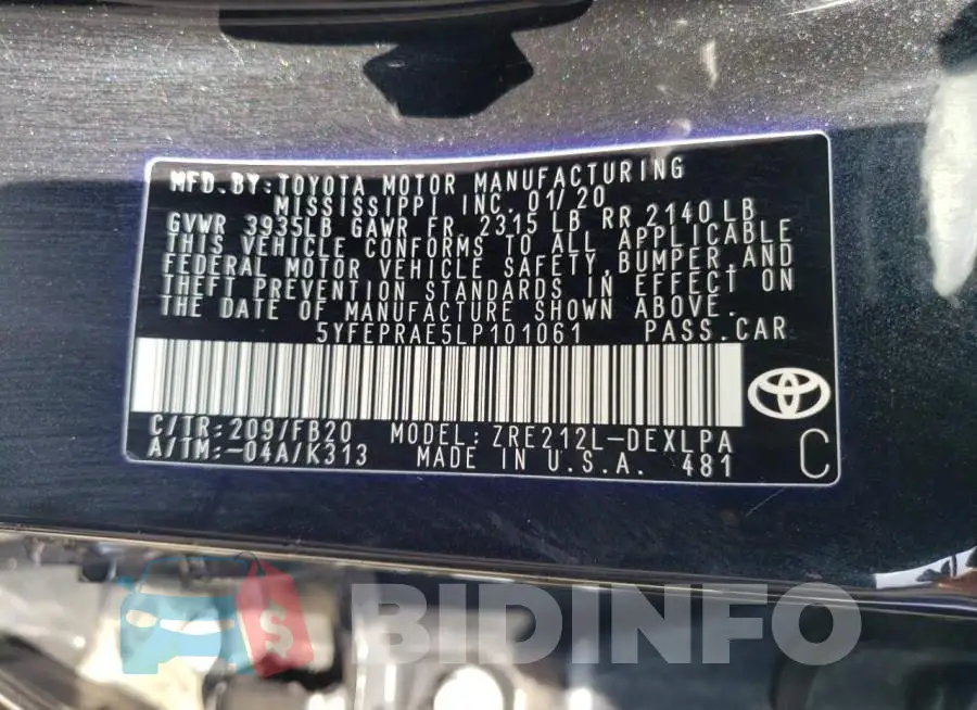 5YFEPRAE5LP101061 Photo# 12