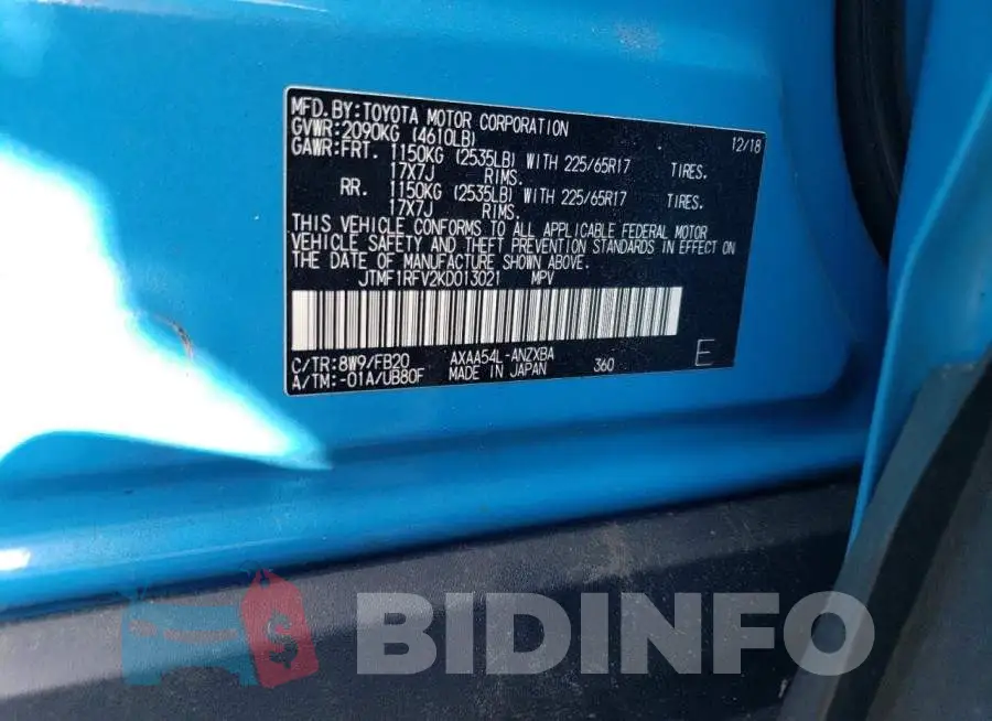 JTMF1RFV2KD013021 Photo# 14
