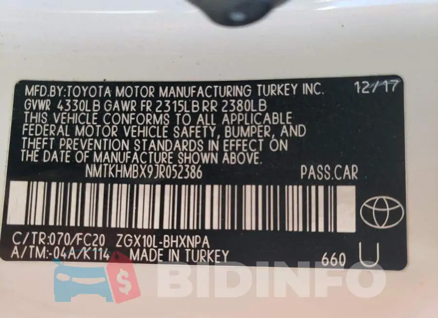 NMTKHMBX9JR052386 Photo# 14