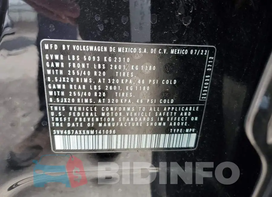3VV4B7AXXNM141096 Photo# 12